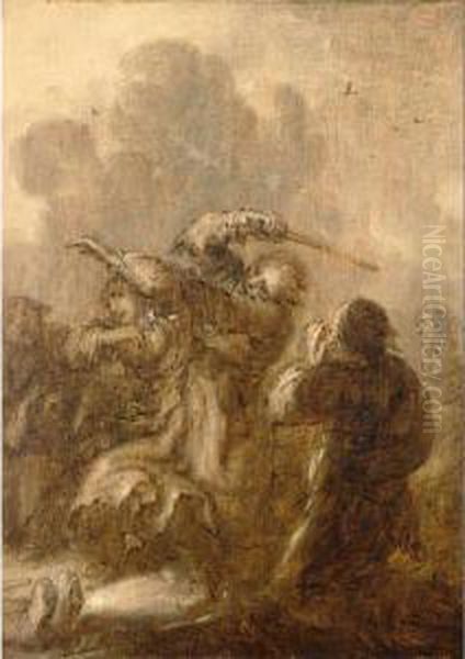 Other Properties
 

 
 
 

 
 Dartel Arm: A Man Beating His Wife With Other Figures Watching Oil Painting by Adriaen Pietersz. Van De Venne