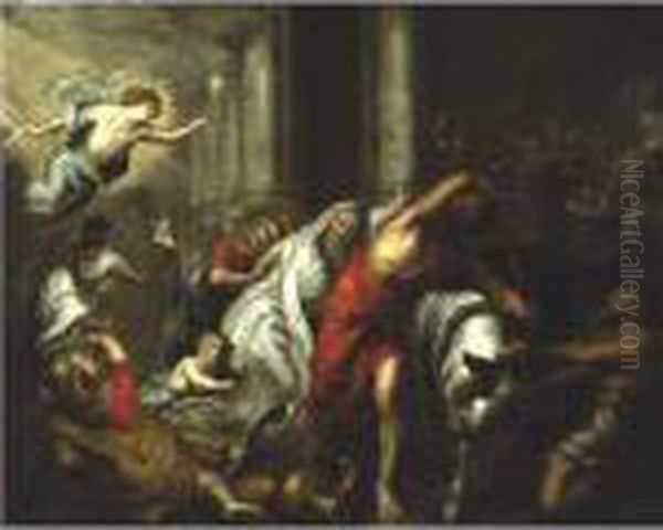 Triumph Of The Eucharist Over The Idolators Oil Painting by Willem van, the Elder Herp