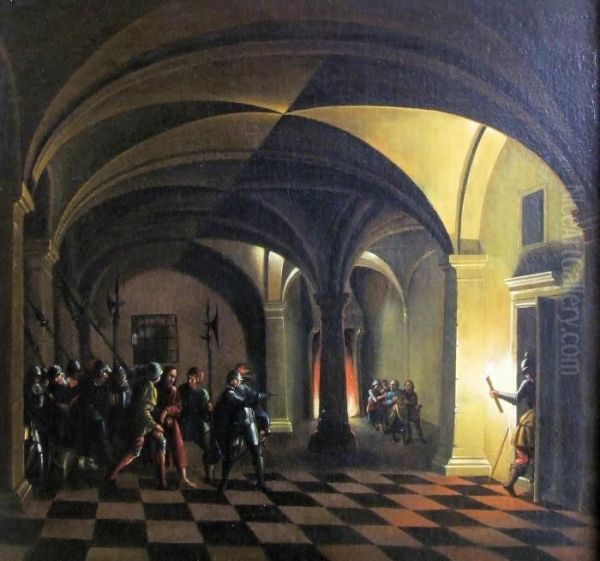 Church Interior Oil Painting by Hendrick van, the Younger Steenwyck