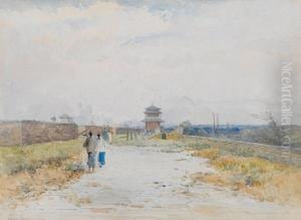 On The City Wall, Peking Oil Painting by John Jnr. Varley