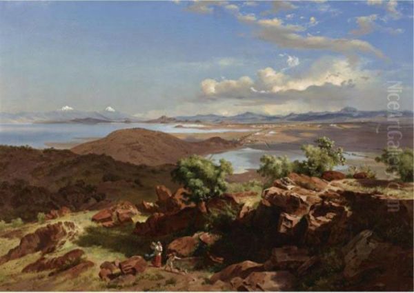 El Valle De Mexico Desde El 
Cerro De Santa Isabel (the Valley Ofmexico From The Hillside Of Santa 
Isabel) Oil Painting by Jose Maria Velasco