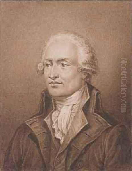Marie Jean Antoine Nicolas de Caritat 1743-94 Marquis de Condorcet Oil Painting by Jean Jacques Frilley