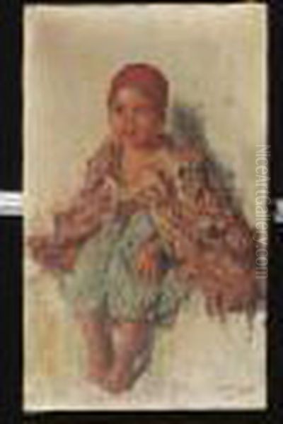 Enfant Berbere Oil Painting by Edouard Verschaffelt