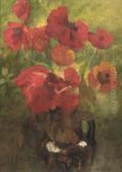 Poppies Oil Painting by Floris Verster