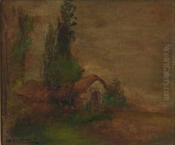 Paisaje Con Rancho Oil Painting by Miguel Carlos Victorica