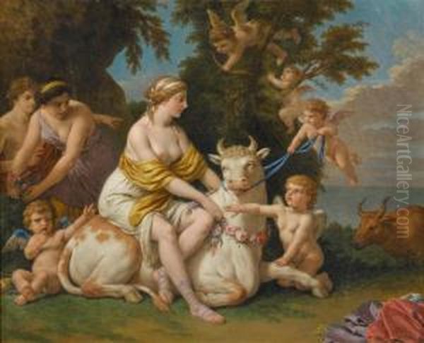 The Rape Of Europa Oil Painting by Joseph-Marie Vien