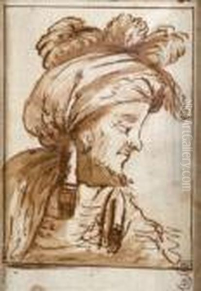 Gentilhomme Au Turban. Oil Painting by Claude Vignon