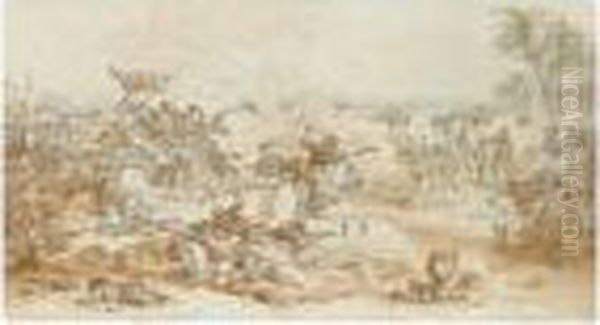 La Bataille Des Pyramides Oil Painting by Francois-Andre Vincent