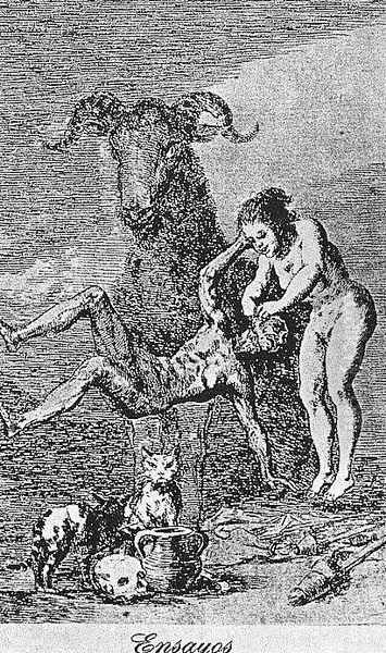 Caprichos - Plate 60: Experiments Oil Painting by Francisco Goya Fuendetodos