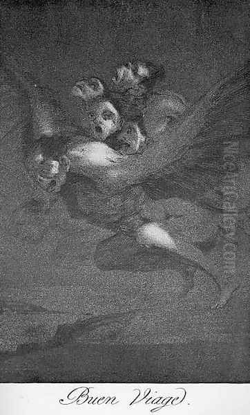 Caprichos - Plate 64: Bon Voyage Oil Painting by Francisco De Goya y Lucientes
