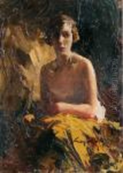 La Modella Oil Painting by Eugenio Viti