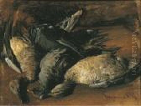 Natura Morta Con Selvatici Oil Painting by Eugenio Viti