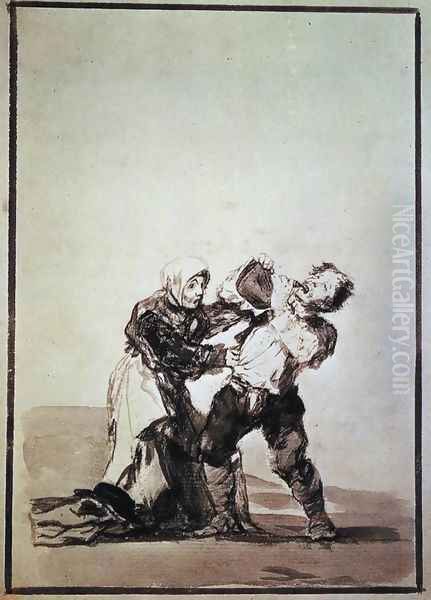 You'll see later (Después lo veras) Oil Painting by Francisco Goya Fuendetodos