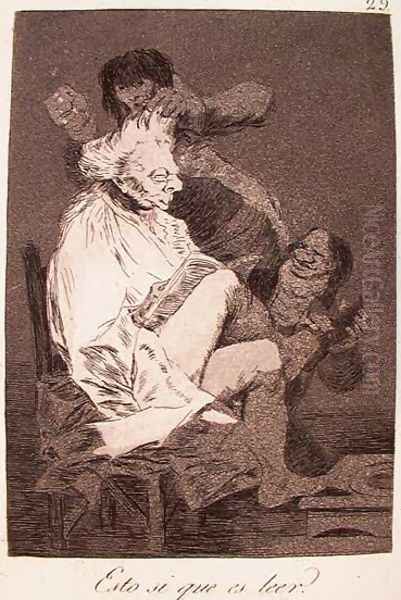That Certainly Is Being Able to Read Oil Painting by Francisco De Goya y Lucientes
