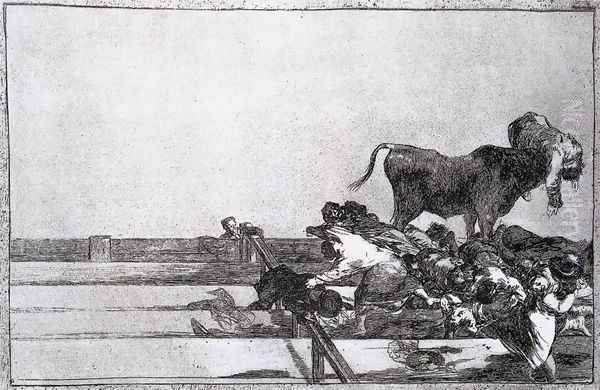 Unfortunate Events in the Front Seats of the Ring of Madrid Oil Painting by Francisco Goya Fuendetodos