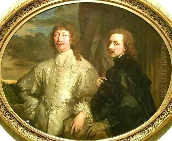 Self Portrait with Sir Endymion Porter Oil Painting by Francisco De Goya y Lucientes