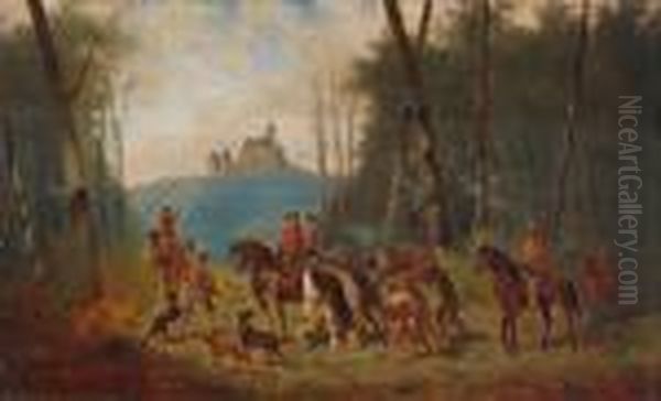 Nach Der Barenjagd Oil Painting by Alexander Ritter Von Bensa