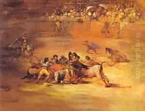 Scene Of Bullfight 1824-1825 Oil Painting by Francisco De Goya y Lucientes