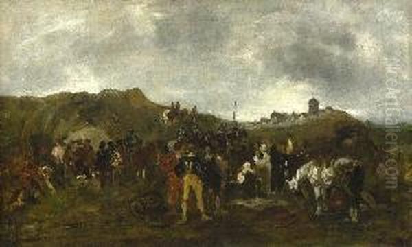 Feldlager. Oil Painting by Wilhelm Von Diez