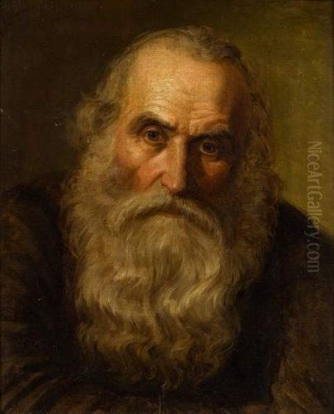 Alter Mit Weisem Bart Oil Painting by Eduard Karl Franz von Gebhardt