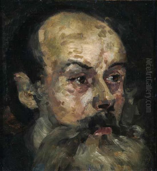 Studienkopf Einesbartigen Mannes Oil Painting by Eduard Von Gebhardt