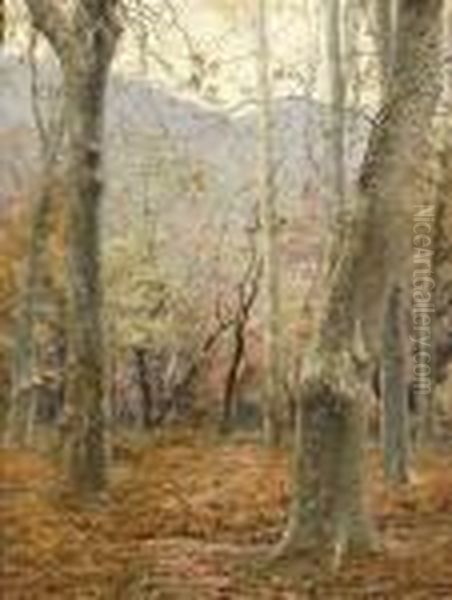 Sous Bois. Oil Painting by Johan Peter Von Wildenradt