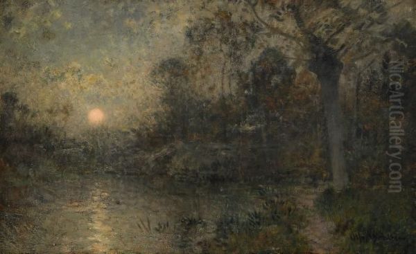 Landskap I Mansken Oil Painting by Alfred Wahlberg