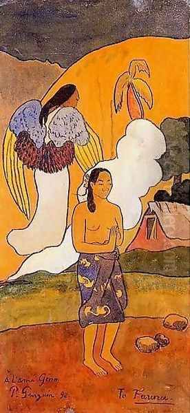 Te faruru (aka The Encounter) 1892 Oil Painting by Paul Gauguin