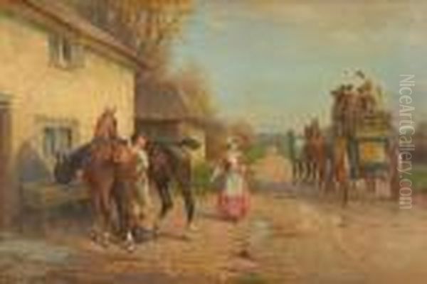 The London To Bath Stage Coach Oil Painting by John Sanderson Wells