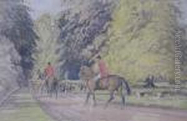 Hunt In The New Forest, Signed Lower Left, 41 X 63cm Oil Painting by John Sanderson Wells