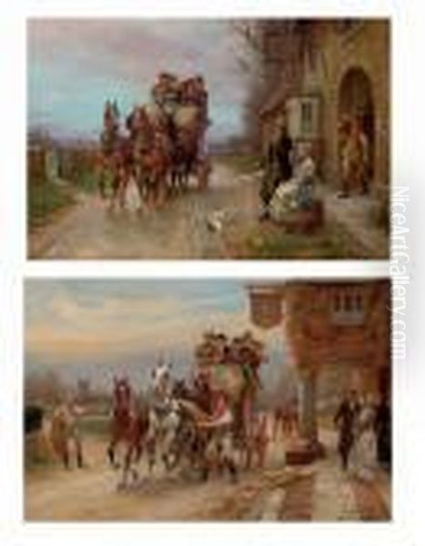 Setting Out; And Onward Bound Oil Painting by John Sanderson Wells