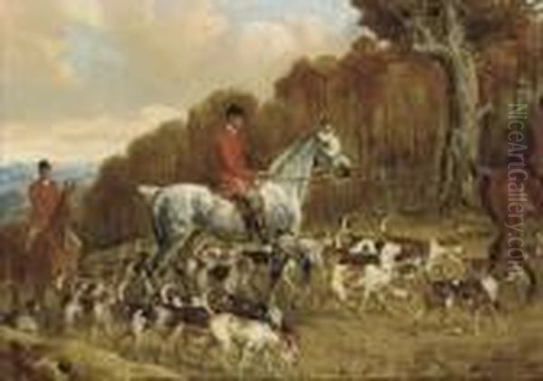 Appoaching The Covert Oil Painting by John Sanderson Wells