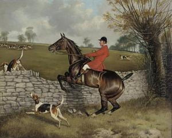 Taking A Wall Oil Painting by John Alfred Wheeler
