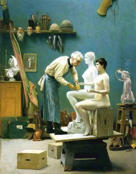 Working in Marble Oil Painting by Jean-Leon Gerome
