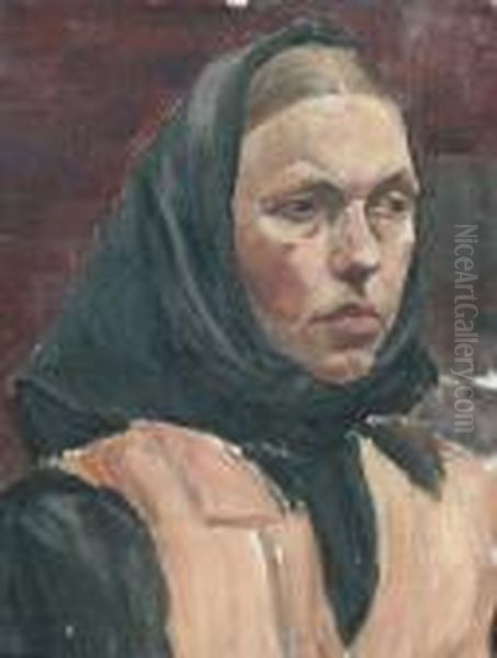 Tillskriven. Fiskarhustru Oil Painting by Carl Wilhelm Wilhelmson
