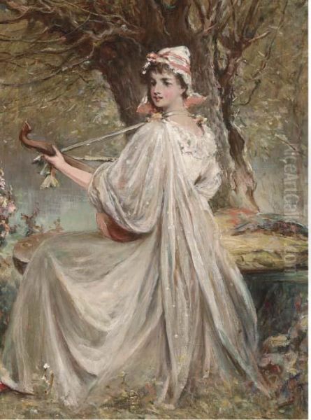 Oil On Canvas Oil Painting by Alfred Woolmer