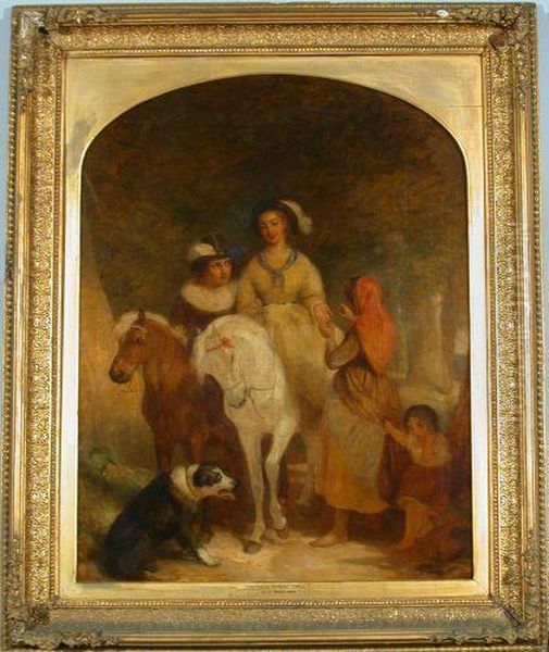 The Gypsy Fortune Teller Oil Painting by Alfred Joseph Woolmer