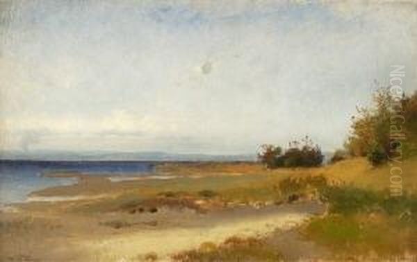 Am Bodensee Bei
 Friedrichshafen. Oil Painting by Josef Wopfner