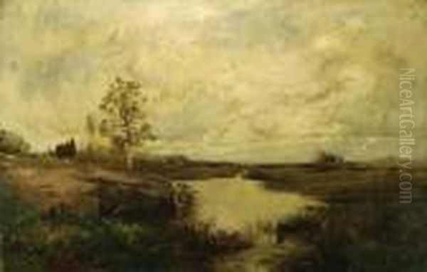 Marsh Landscape Oil Painting by Alexander Helwig Wyant