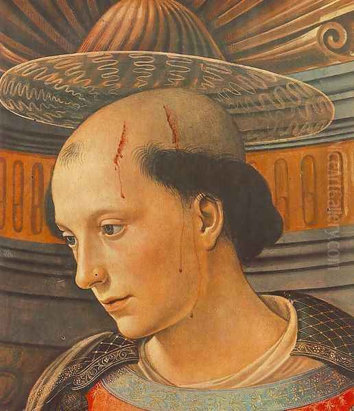 St Stephen (detail) 1490-94 Oil Painting by Domenico Ghirlandaio