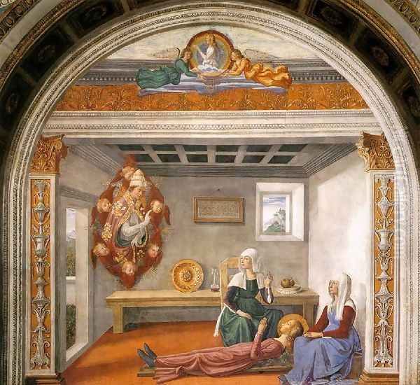 Announcement of Death to St Fina Oil Painting by Ghirlandaio Domenico