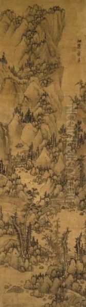 Autumn Mountains Oil Painting by Lan Ying