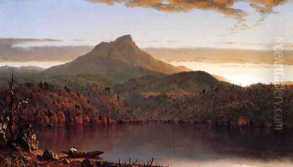 A Lake Twilight Oil Painting by Sanford Robinson Gifford
