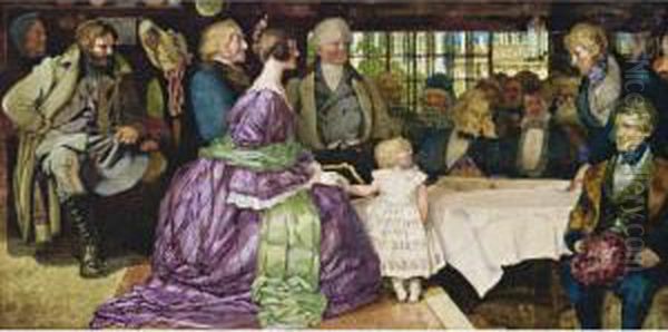 Lady Franklin At John Fawkner's Hotel Oil Painting by William Blamire Young