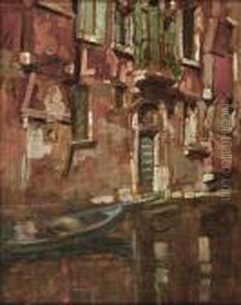 Canale Veneziano Oil Painting by Vittore Zanetti Zilla