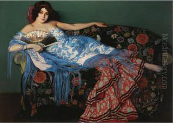 Lolita Oil Painting by Ignacio Zuloaga Y Zabaleta