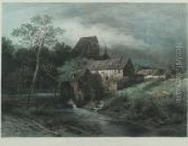 Erftlandschaft Oil Painting by Andreas Achenbach