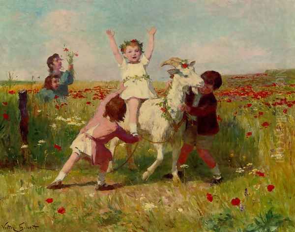 New Tricks Oil Painting by Victor-Gabriel Gilbert
