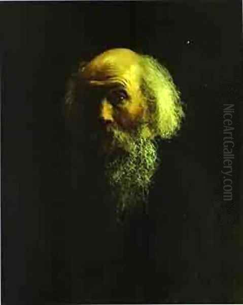 Portrait Of Piotr Zabela 1856 Oil Painting by Nikolai Nikolaevich Ge