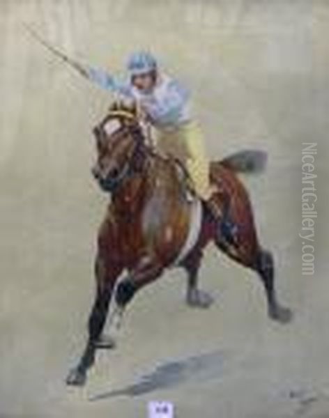 Cheval Et Jockey Oil Painting by Cecil Charles Aldin